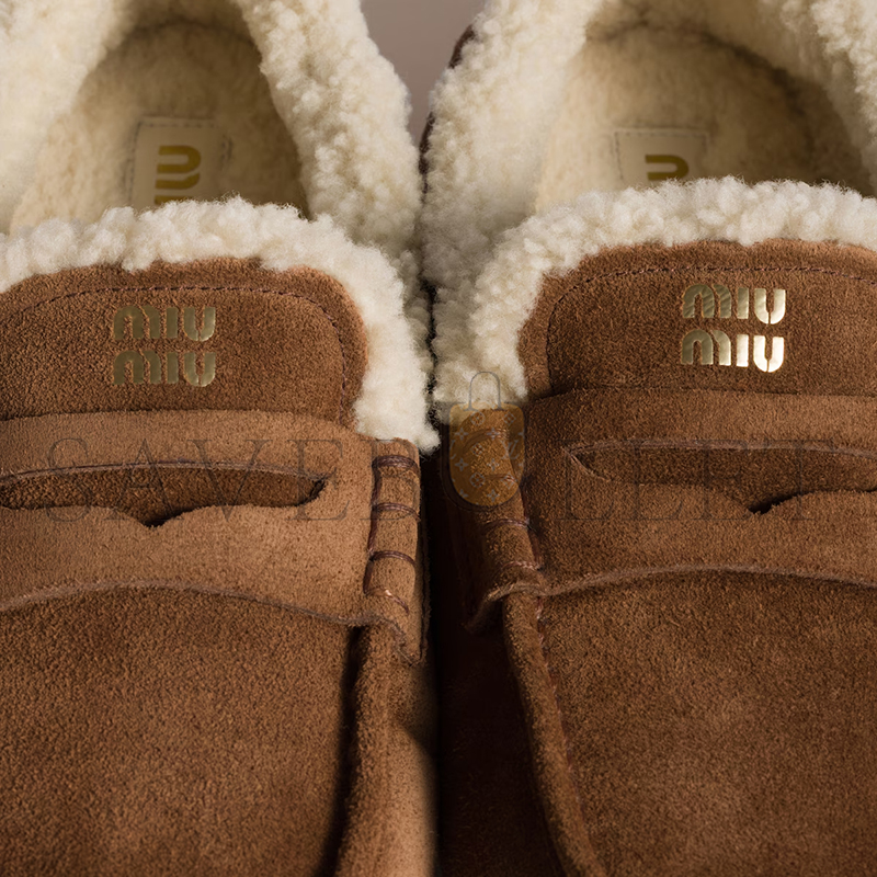 MIU MIU RUCHES SUEDE LOAFERS 5D341E